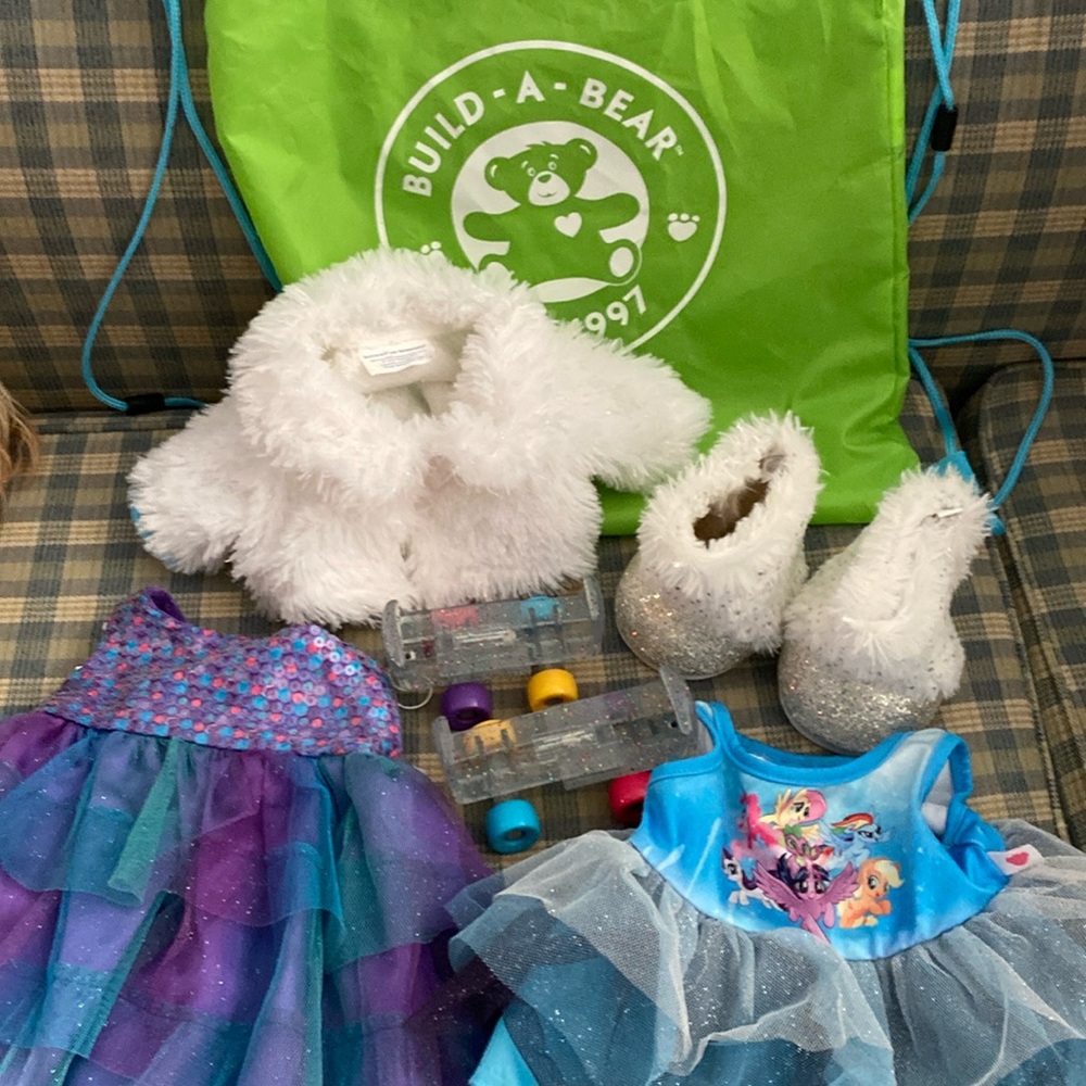 💕 Preloved Build A Bear Clothing Lot And Drawstring Bag